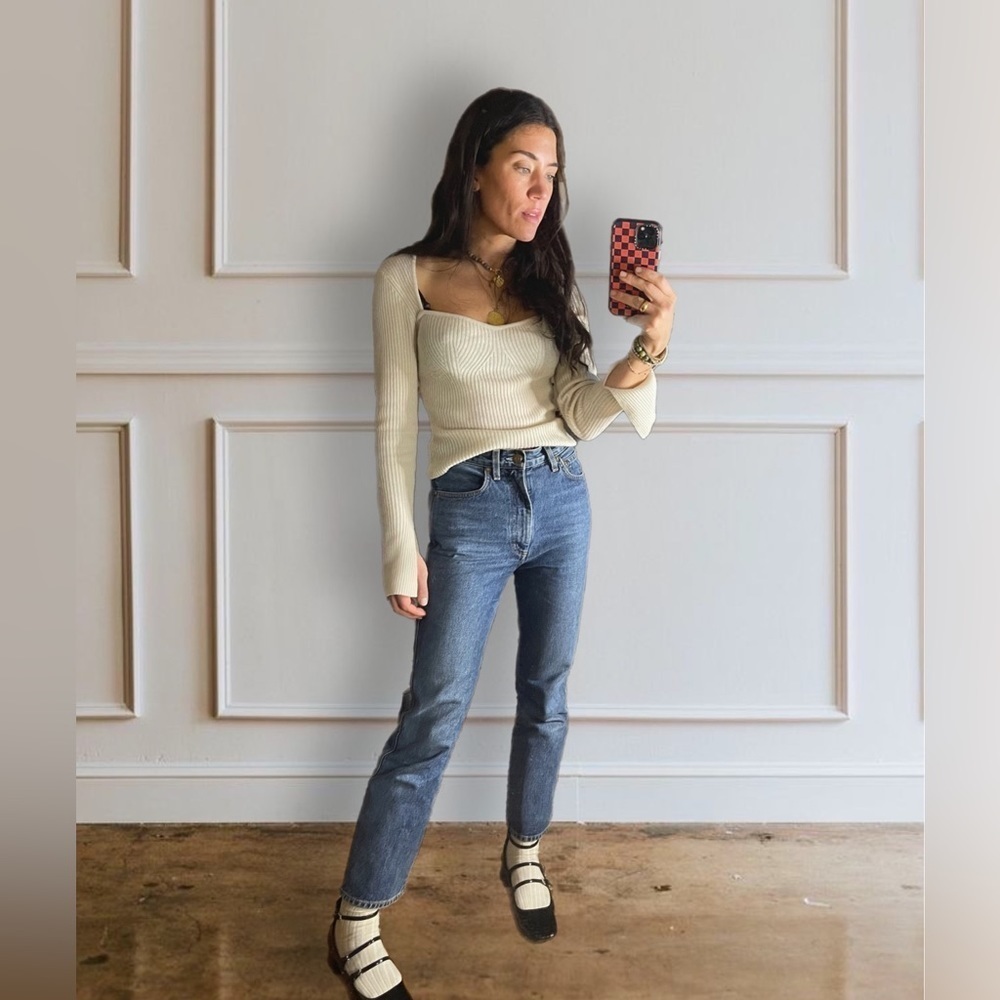 Reformation Glenna Cashmere Sweater Gossamer